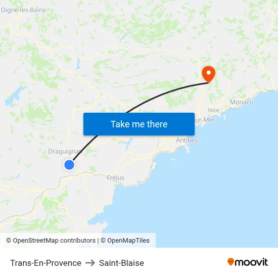 Trans-En-Provence to Saint-Blaise map