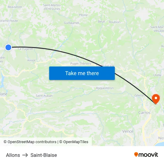 Allons to Saint-Blaise map