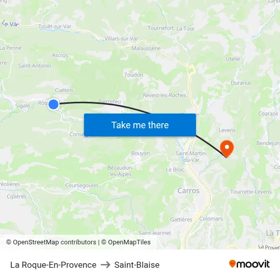 La Roque-En-Provence to Saint-Blaise map