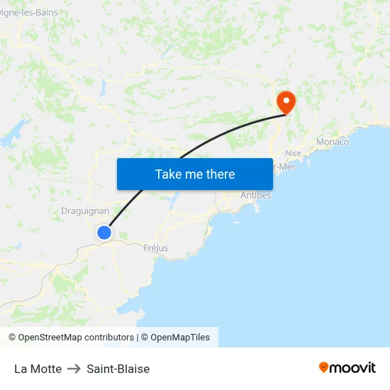 La Motte to Saint-Blaise map