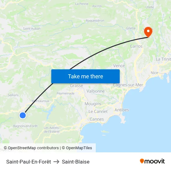 Saint-Paul-En-Forêt to Saint-Blaise map