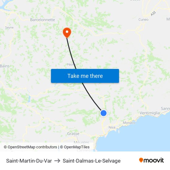 Saint-Martin-Du-Var to Saint-Dalmas-Le-Selvage map