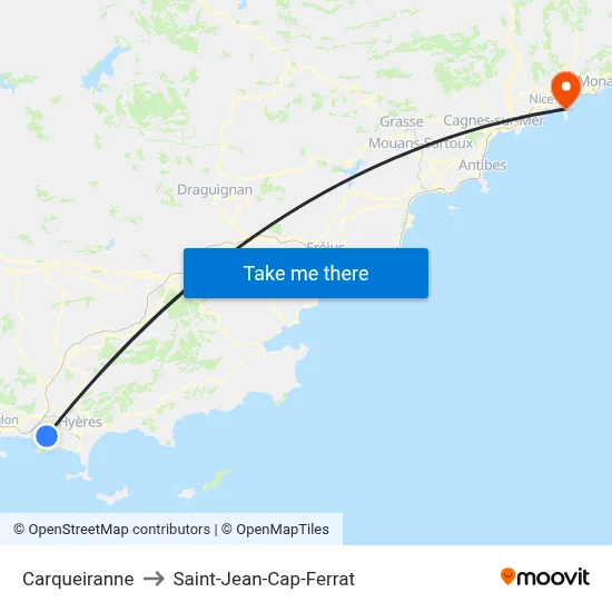 Carqueiranne to Saint-Jean-Cap-Ferrat map