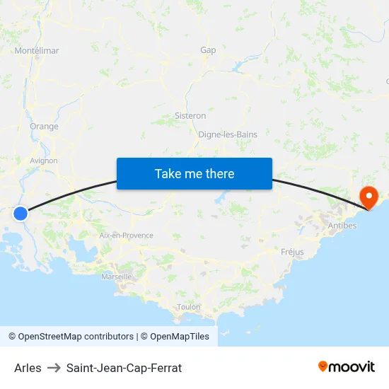 Arles to Saint-Jean-Cap-Ferrat map