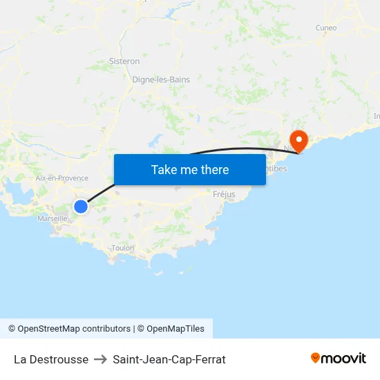 La Destrousse to Saint-Jean-Cap-Ferrat map