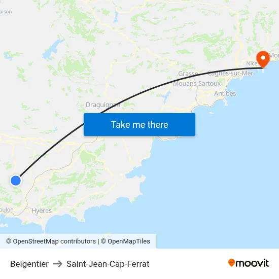 Belgentier to Saint-Jean-Cap-Ferrat map