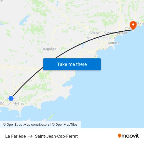 La Farlède to Saint-Jean-Cap-Ferrat map