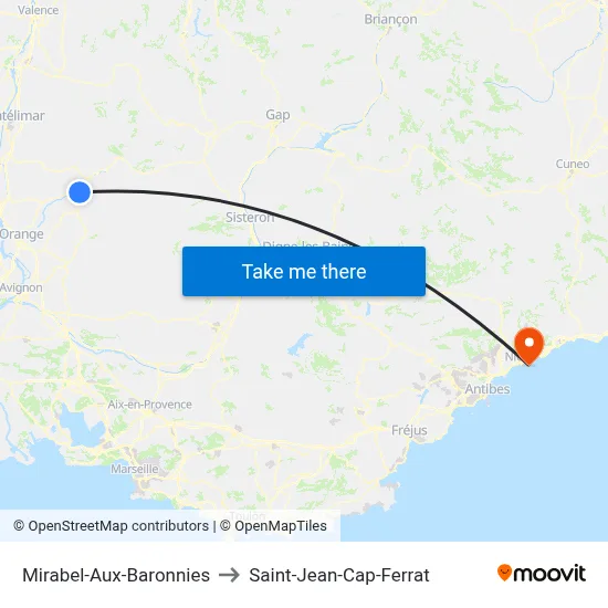 Mirabel-Aux-Baronnies to Saint-Jean-Cap-Ferrat map