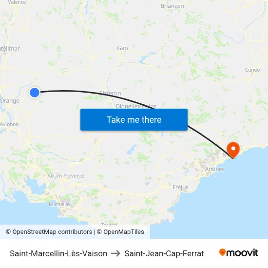 Saint-Marcellin-Lès-Vaison to Saint-Jean-Cap-Ferrat map