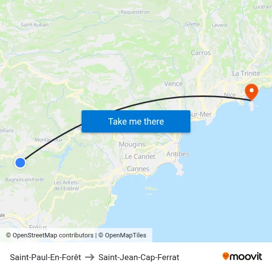 Saint-Paul-En-Forêt to Saint-Jean-Cap-Ferrat map