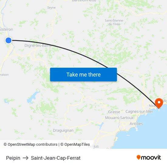 Peipin to Saint-Jean-Cap-Ferrat map