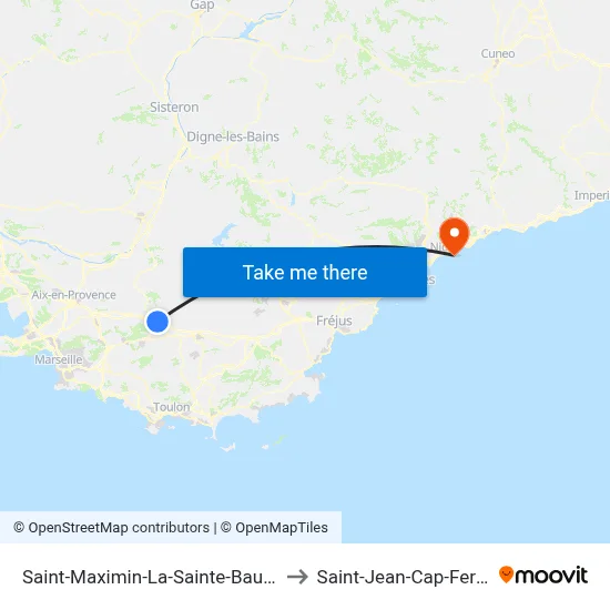 Saint-Maximin-La-Sainte-Baume to Saint-Jean-Cap-Ferrat map