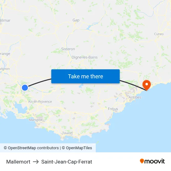 Mallemort to Saint-Jean-Cap-Ferrat map