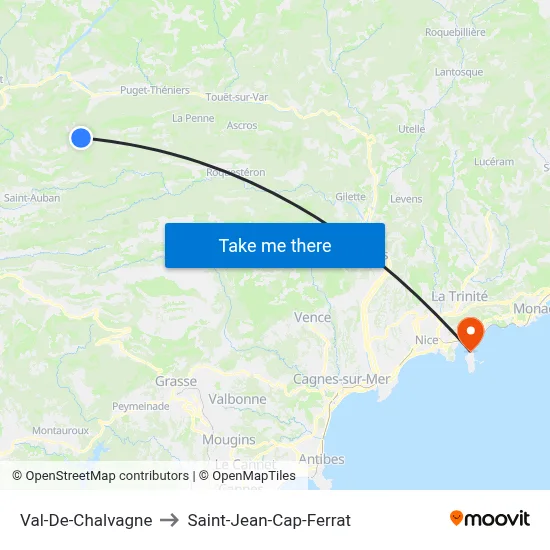 Val-De-Chalvagne to Saint-Jean-Cap-Ferrat map