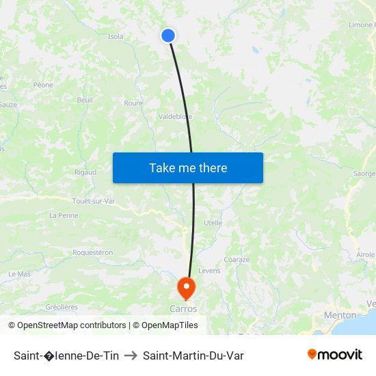 Saint-�Ienne-De-Tin to Saint-Martin-Du-Var map