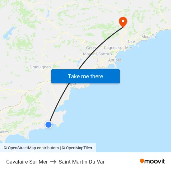 Cavalaire-Sur-Mer to Saint-Martin-Du-Var map