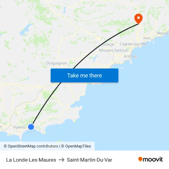La Londe-Les-Maures to Saint-Martin-Du-Var map