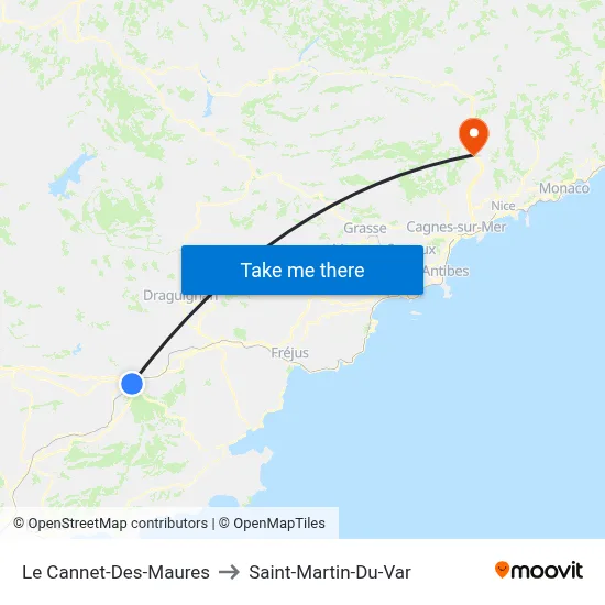 Le Cannet-Des-Maures to Saint-Martin-Du-Var map