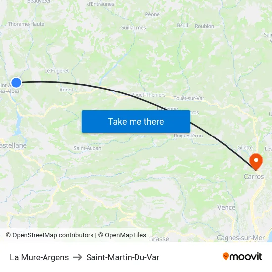 La Mure-Argens to Saint-Martin-Du-Var map
