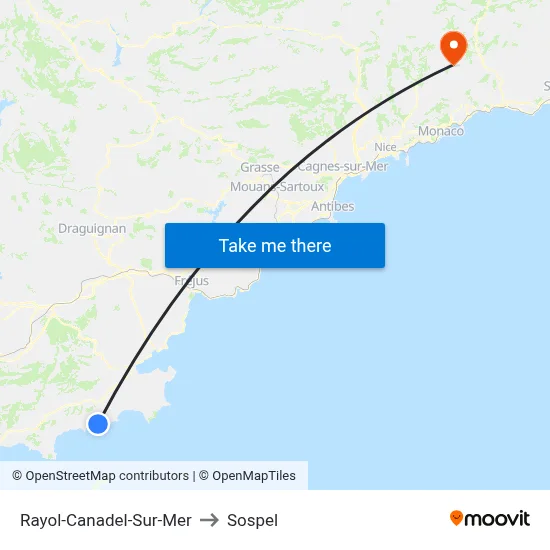 Rayol-Canadel-Sur-Mer to Sospel map