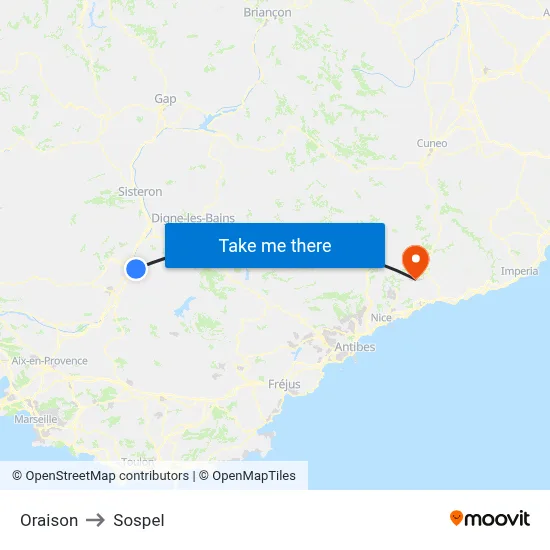 Oraison to Sospel map