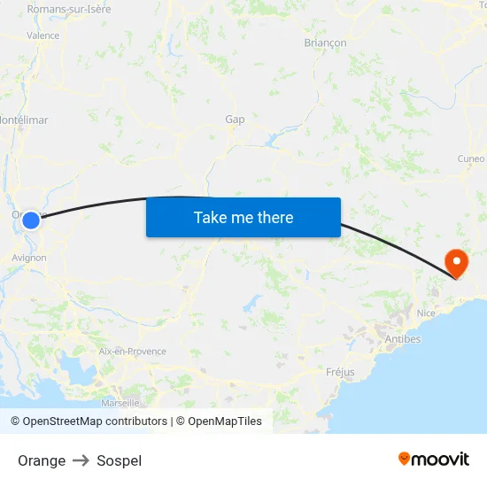Orange to Sospel map
