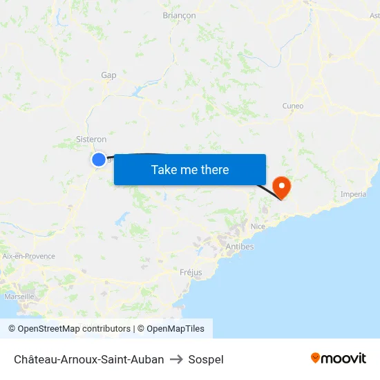 Château-Arnoux-Saint-Auban to Sospel map