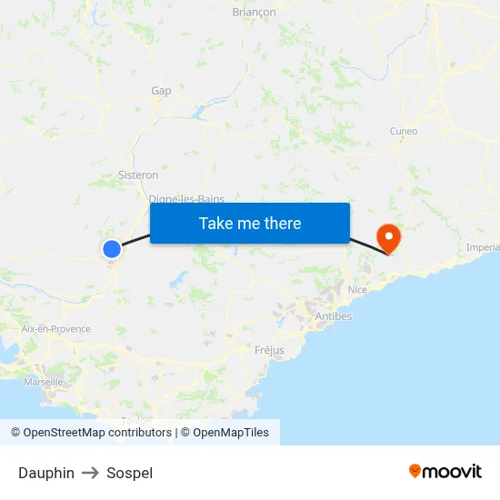 Dauphin to Sospel map