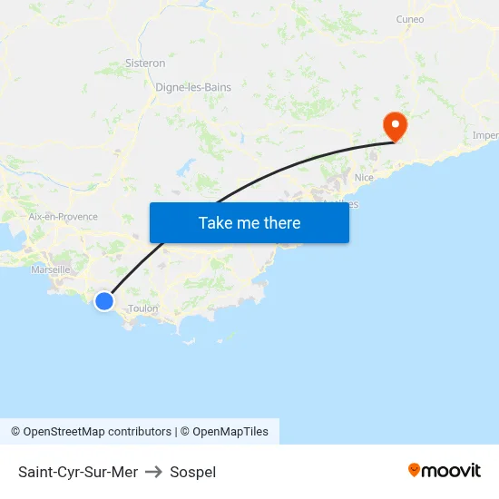 Saint-Cyr-Sur-Mer to Sospel map
