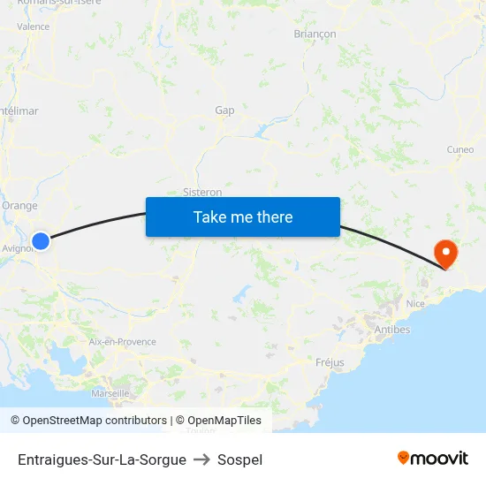 Entraigues-Sur-La-Sorgue to Sospel map