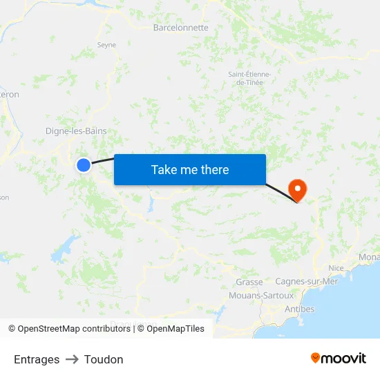 Entrages to Toudon map