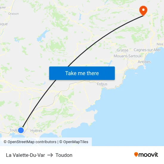 La Valette-Du-Var to Toudon map