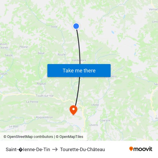 Saint-�Ienne-De-Tin to Tourette-Du-Château map