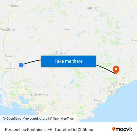 Pernes-Les-Fontaines to Tourette-Du-Château map
