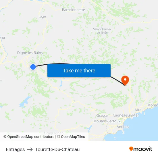 Entrages to Tourette-Du-Château map