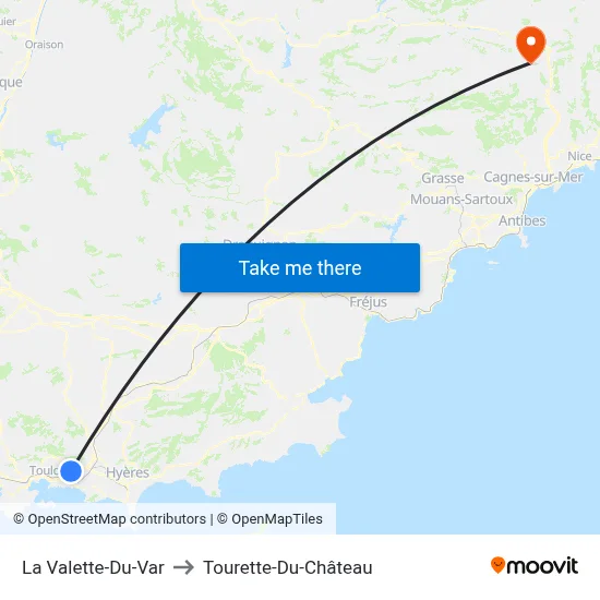 La Valette-Du-Var to Tourette-Du-Château map