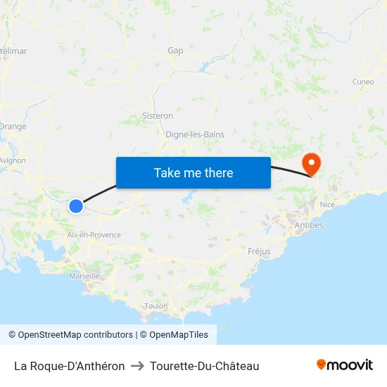 La Roque-D'Anthéron to Tourette-Du-Château map