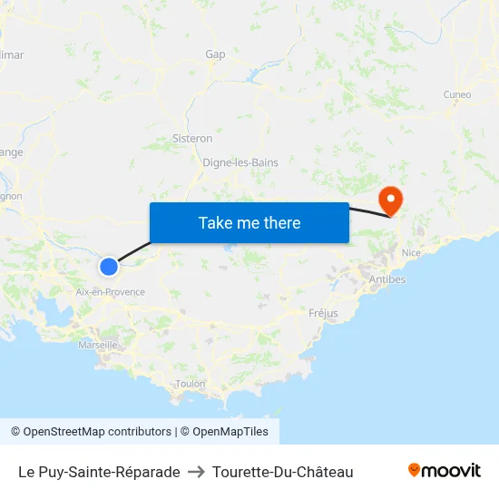 Le Puy-Sainte-Réparade to Tourette-Du-Château map