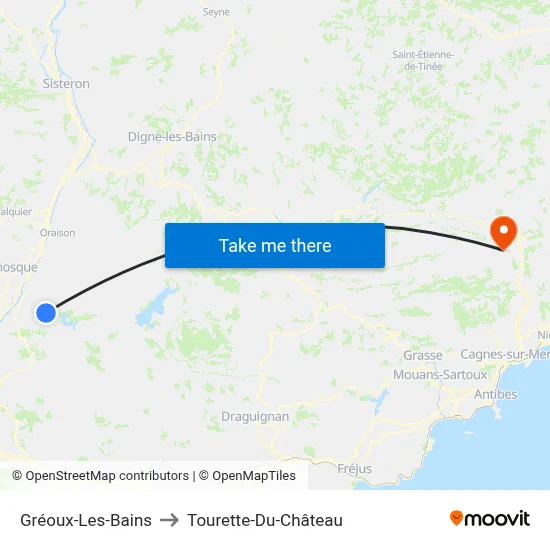 Gréoux-Les-Bains to Tourette-Du-Château map