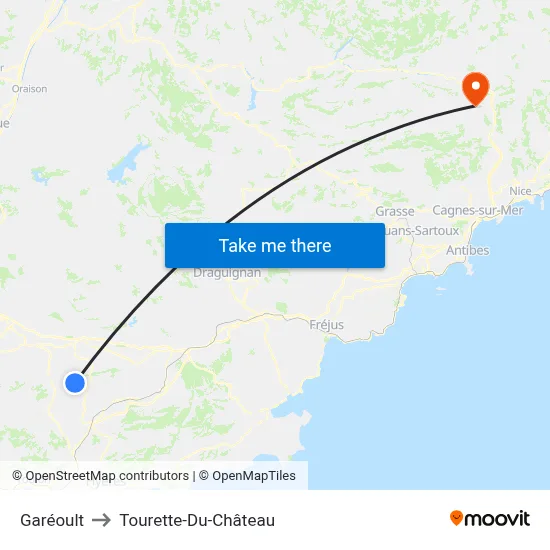 Garéoult to Tourette-Du-Château map