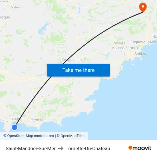 Saint-Mandrier-Sur-Mer to Tourette-Du-Château map