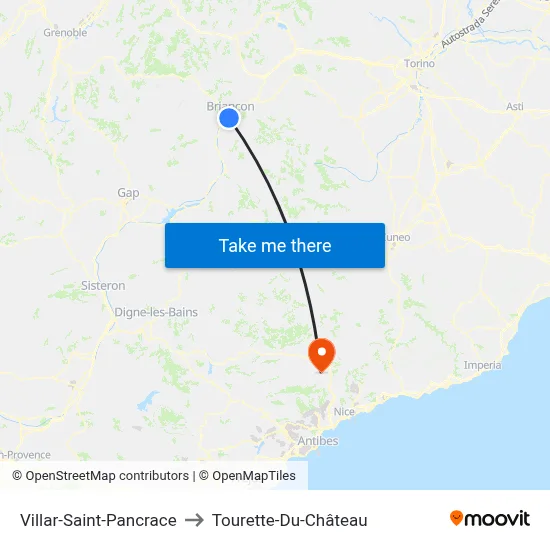 Villar-Saint-Pancrace to Tourette-Du-Château map