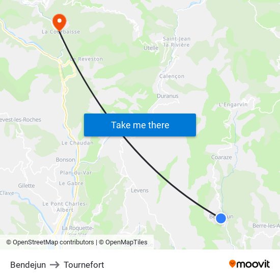 Bendejun to Tournefort map
