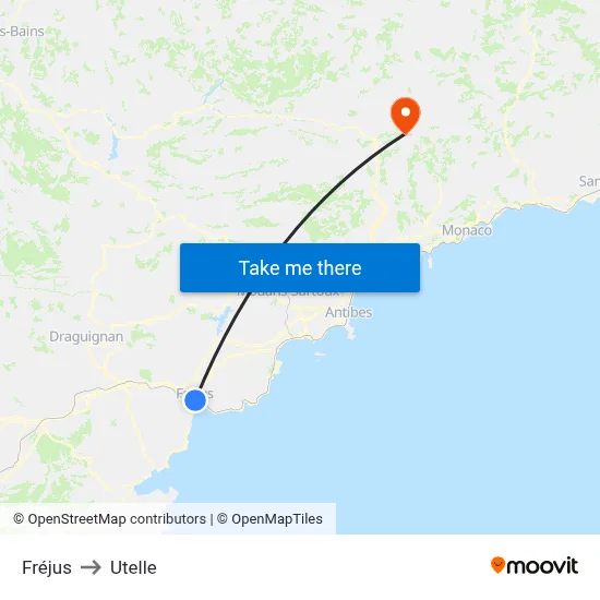 Fréjus to Utelle map