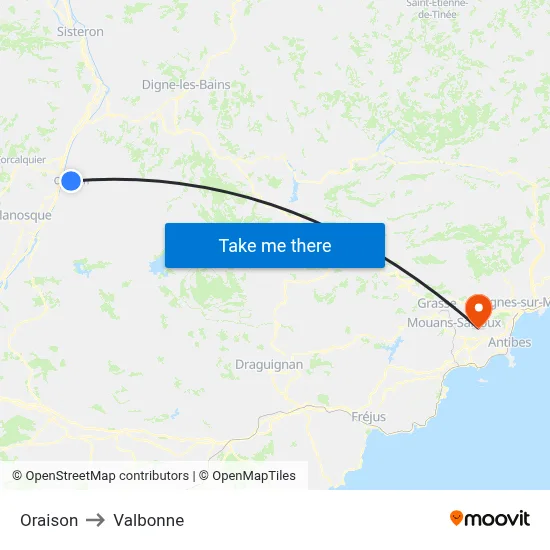 Oraison to Valbonne map