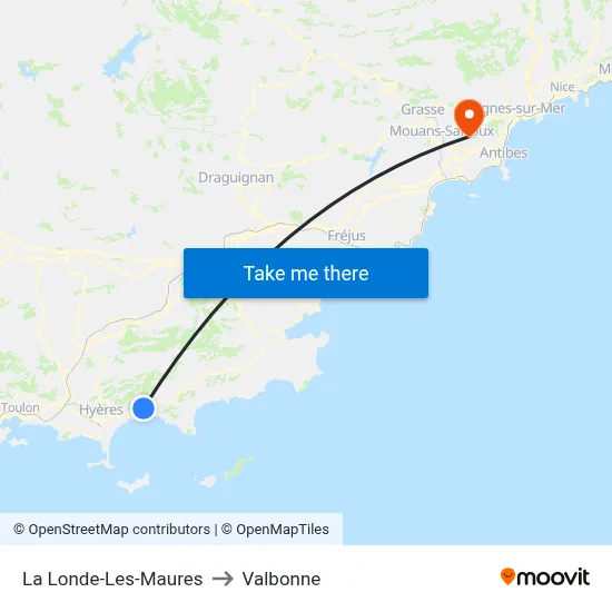 La Londe-Les-Maures to Valbonne map