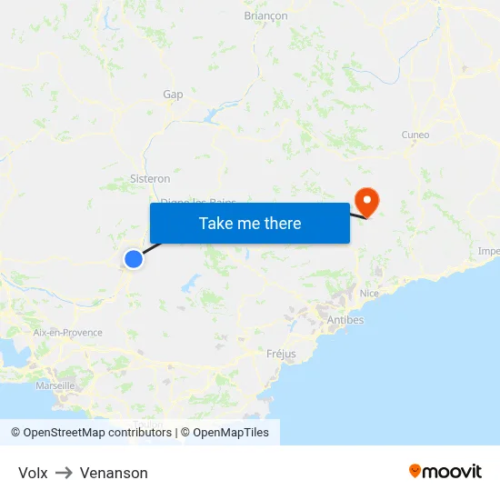 Volx to Venanson map