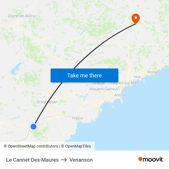 Le Cannet-Des-Maures to Venanson map