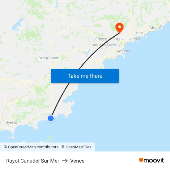 Rayol-Canadel-Sur-Mer to Vence map