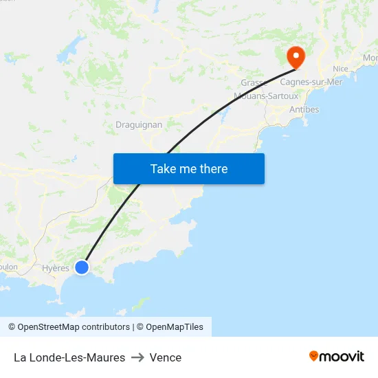 La Londe-Les-Maures to Vence map